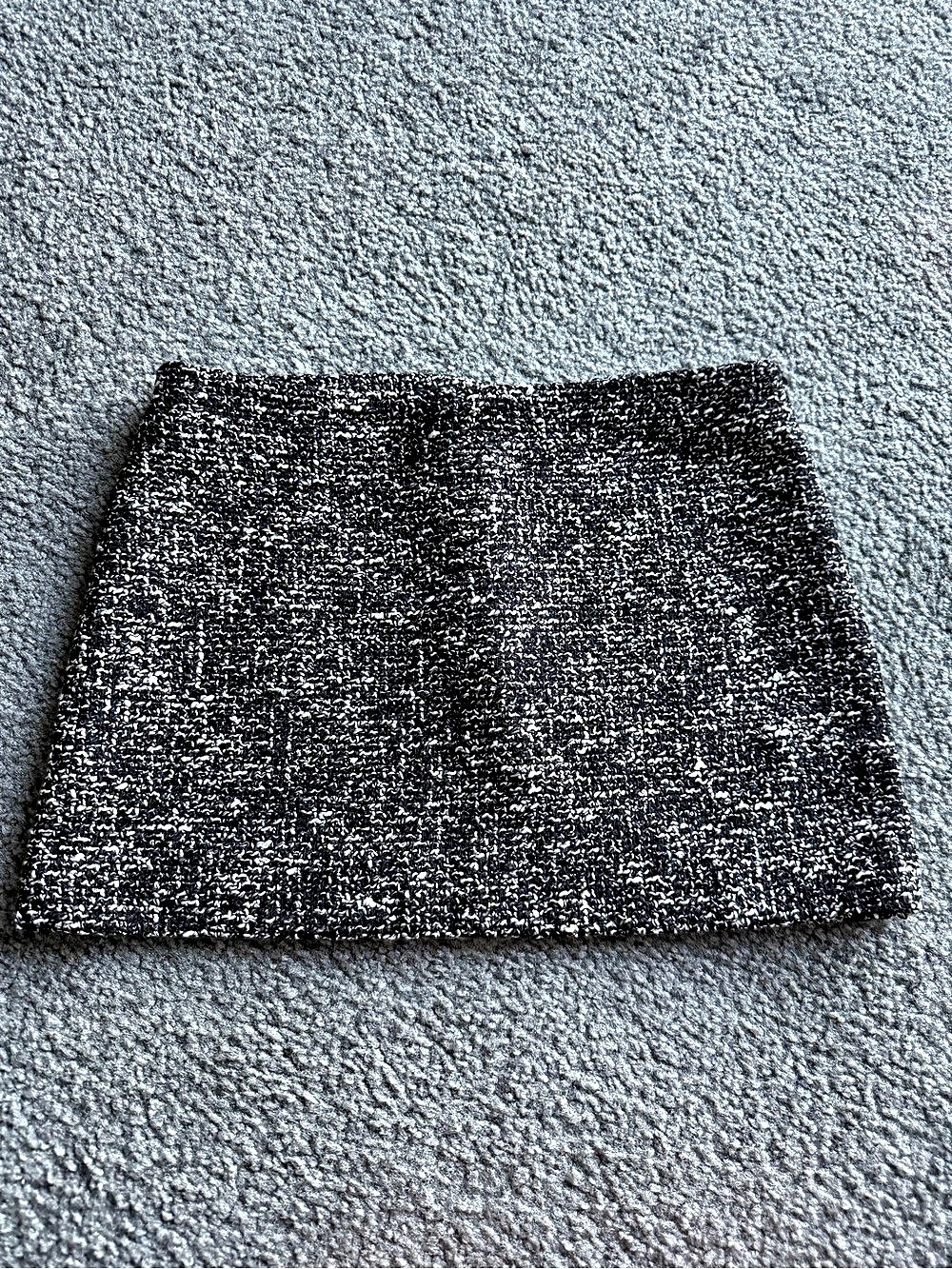 MNG Bouclé Mini Skirt in Black & White